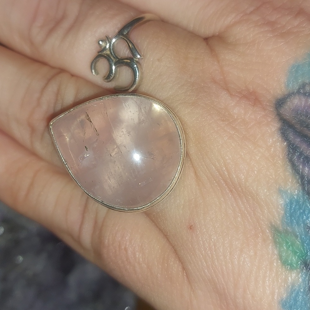Rose Quartz Teardrop Ring Size 7.25